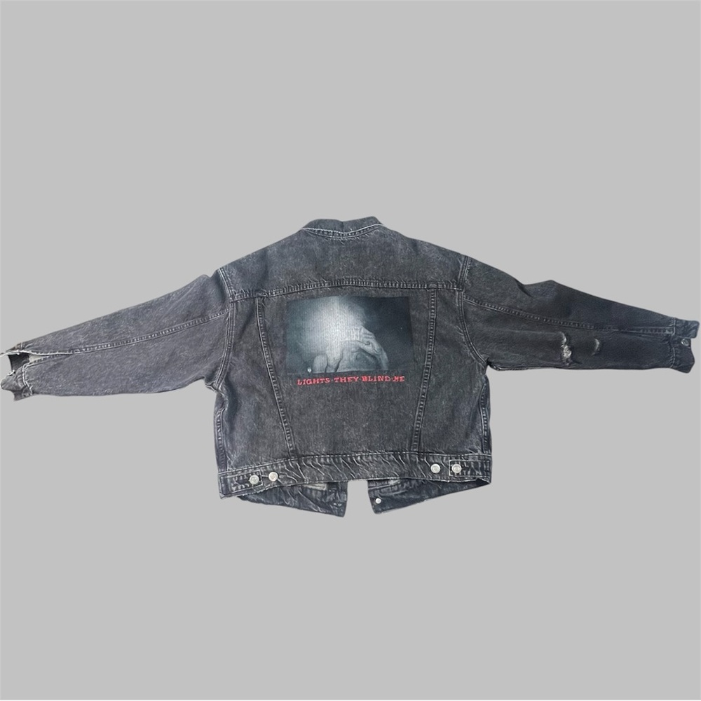 Adaptation Black Roxy Distressed Denim Jacket - Picture 2 of 16